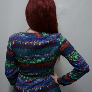 Camasa trendy cu guler mic rotund si maneca lunga, multicolor - Img 6