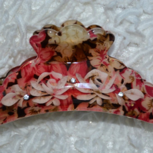 Cleste elegant cu design floral multicolor si cristale mici aplicate - Img 5