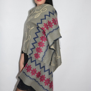 Esarfa tip sal casual de iarna cu modele ,nuanta gri - Img 4