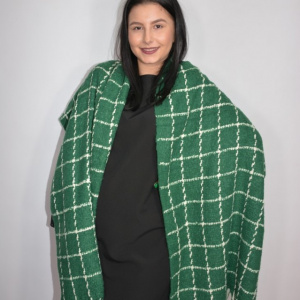 Fular dama Dalma ,model cu patratele,verde - Img 2