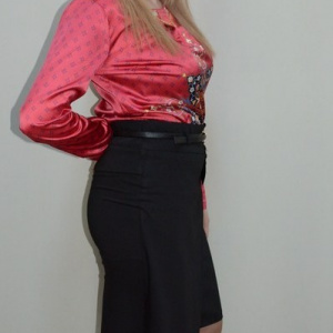 Fusta shic, de culoare neagra cu accesorii aurii - Img 3