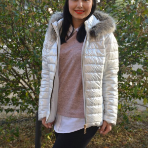 Jacheta casual Pamy,model sidefat ,nuanta de argintiu - Img 5
