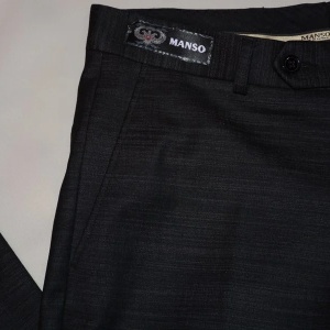 Pantalon barbati cu dungi subtiri in tesatura, de nuanta gri inchis - Img 3