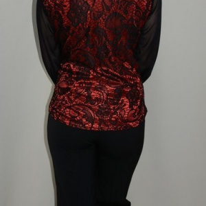 Pantalon chic, nuanta de negru, strasuri fine aplicate - Img 6