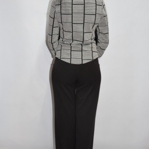 Pantalon de zi cu aplicatii de voal,nuanta neagra - Img 5