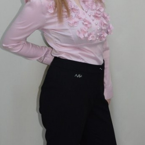 Pantalon de zi, nuanta de negru, detalii fine in partea de jos - Img 3