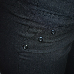 Pantalon fashion, nuanta de negru, nasturi fini aplicati - Img 2