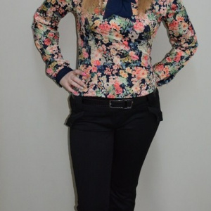 Pantalon lung tineresc, croiala moderna, de culoare neagra - Img 6