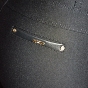 Pantalon modern,casual cu insertii de strasuri si piele,nuanta neagra - Img 7