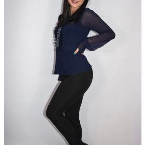 Pantalon mulat Senna tip colant,negru - Img 4
