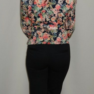 Pantalon office deosebit, de culoare neagra, cu buzunare - Img 5