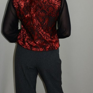 Pantalon rafinat, nuanta de gri, elastic in talie si cusaturi - Img 3
