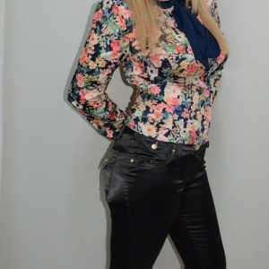 Pantalon tineresc, cusaturi aurii, croiala moderna, neagru - Img 7