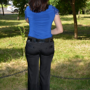 Pantalon vintage, nuanta de negru, buzunare apretate - Img 8