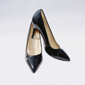 Pantof elegant, de culoare neagra, din piele ecologica lacuita - Img 5