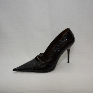 Pantof elegant, nuanta de negru, varf ascutit fashion - Img 4