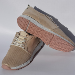Pantofi moderni, nuanta de auriu din piele naturala - Img 5