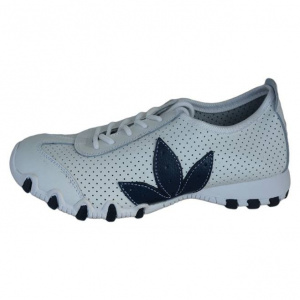 Pantofi sport, in nuanta de alb cu un detaliu bleumarin