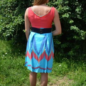 Rochie casual de vara fara maneca si imprimeu multicolor - Img 5