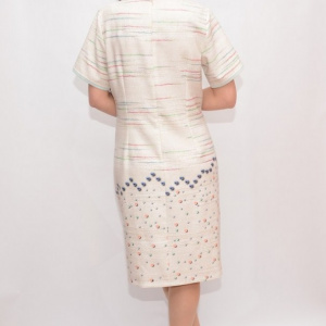 Rochie casual usor cambrata cu imprimeu multicolor, de vara - Img 2