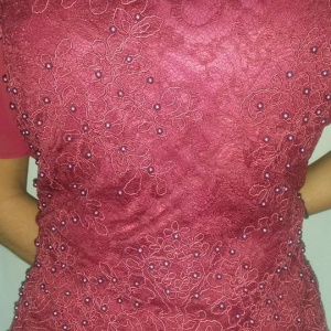 Rochie de culoare marsala, model elegant de ocazii, masuri mari - Img 2