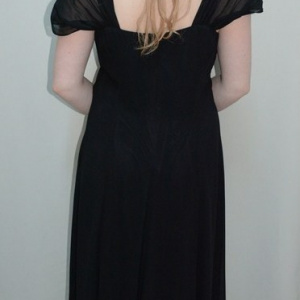 Rochie de gala, nuanta de negru, strasuri argintii atasate - Img 5