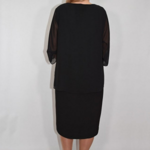 Rochie de ocazie neagra cu strasuri fine in fata - Img 3