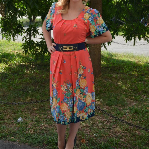 Rochie de primavara-vara, cu un imprimeu floral pe diferite fundaluri - Img 3
