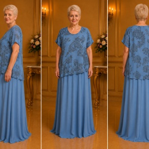 Rochie de vara culoare de bleumarin cu imprimeu gri - Img 3