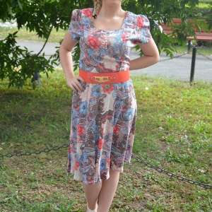 Rochie de vara masura mare cu imprimeu floral multicolor - Img 2