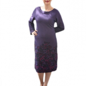 Rochie de zi, de culoare mov, croi moderrn - Img 1