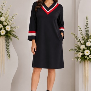 Rochie elegante alb si negru cu maneca din voal