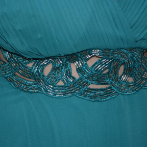 Rochie fashion, nuanta de turcoaz, design interesant - Img 4