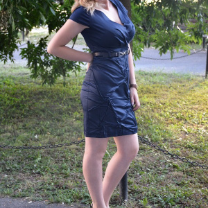 Rochie feminina,cu design rafinat, culoare bleumarin - Img 3