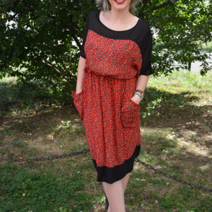 Rochie feminina , de culoare rosu cu buline - Img 3