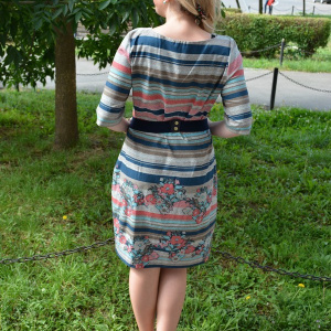 Rochie feminina de primavara-vara, design de dungi orizontale - Img 4