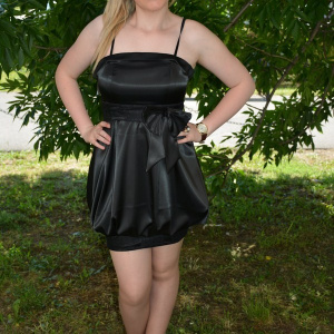Rochie fermecatoare, cu croi tip gogosar, din material satinat - Img 2