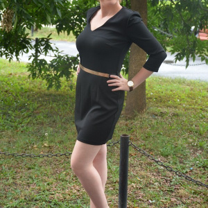 Rochie mulata, de culoare neagra, cu o curea in talie - Img 3