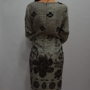 Rochie practica de zi, de culoare gri deschis cu imprimeu floral - Img 7
