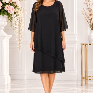 Rochie rafinata Esmeralda din voal,nuanta de negru