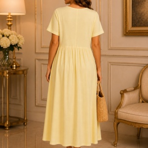 Rochie rafinata Raelynn, nuanta de galben - Img 3