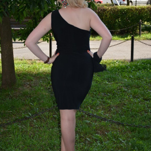 Rochie scurta de seara, culoare neagra, cu design de margele - Img 7