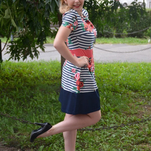 Rochie shic, de vara, cu maneca scurta, multicolora - Img 4
