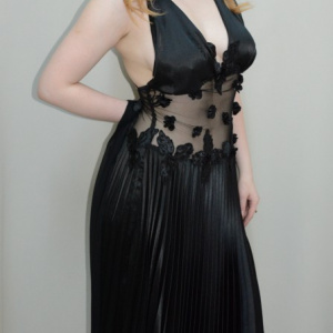 Rochie tinereasca cu aspect transparent in talie, nuanta neagra - Img 3