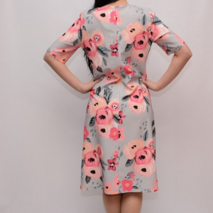 Rochie tinereasca cu imprimeu de flori viu colorate, de primavara - Img 3