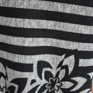 Rochie tinereasca masura mare, design de dungi gri cu negru - Img 6