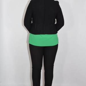 Sacou cazual, model aparte, material tip jerse, de culoare neagra - Img 5