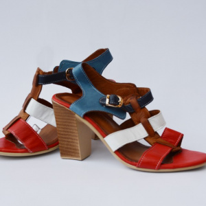 Sandale casual, din piele naturala, cu toc de 8 cm - Img 3
