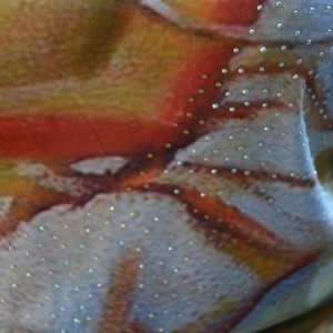 Tricou multicolor, maneca scurta, decolteu rotund, imprimeu fin - Img 5