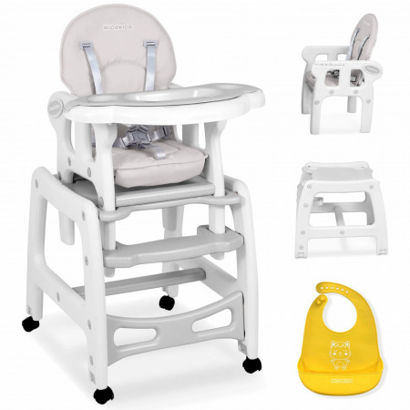 Scaun de masa 5 in 1, balansoar, hranire, joaca, scaun cu masa, Ricokids, Sinco, Gri